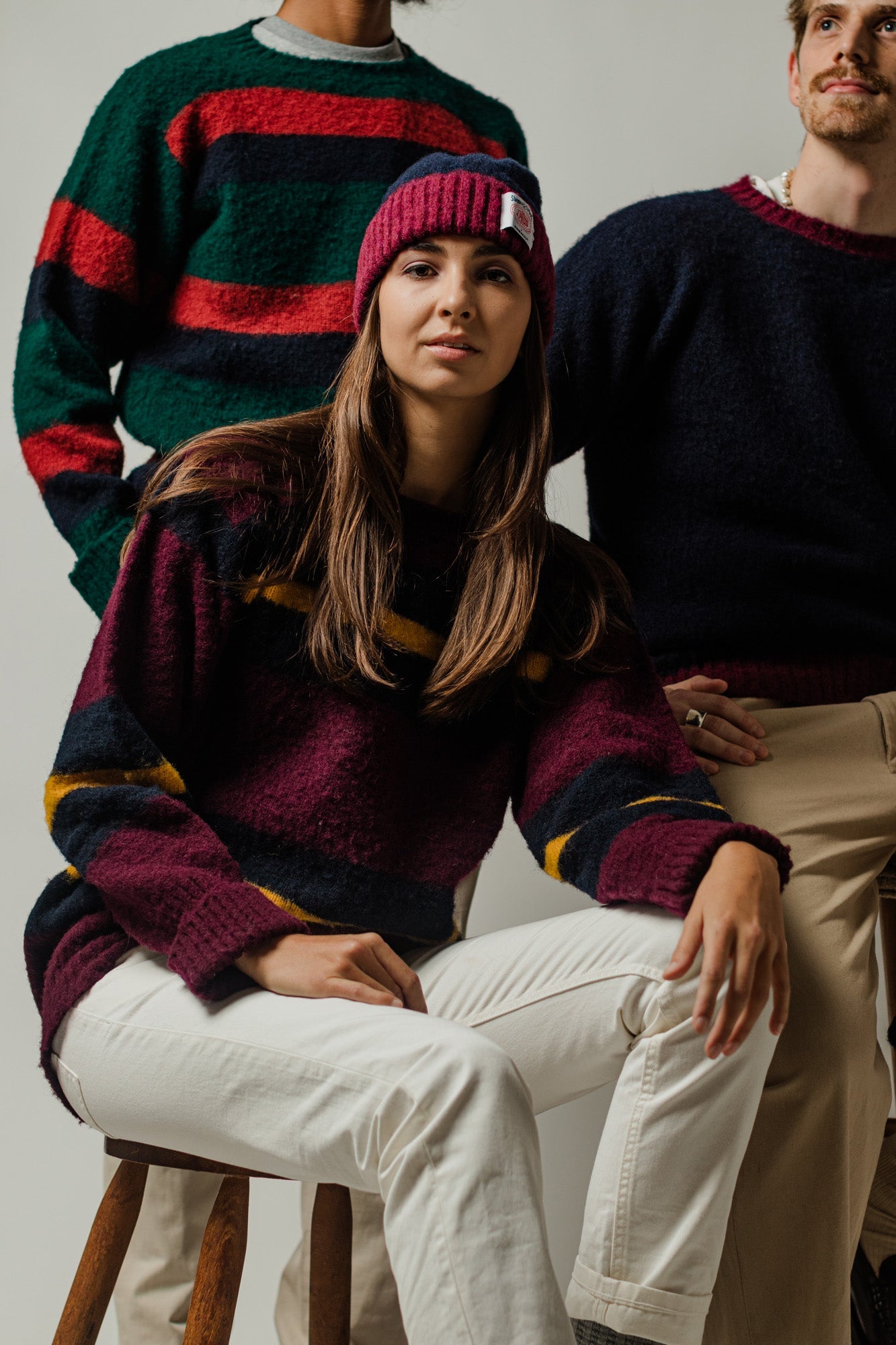 J. Press Shaggy Dog Hat - Blue/Bordeaux