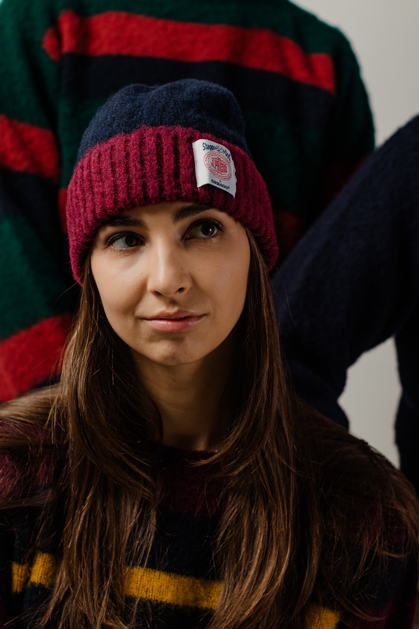 J. Press Shaggy Dog Hat - Blue/Bordeaux