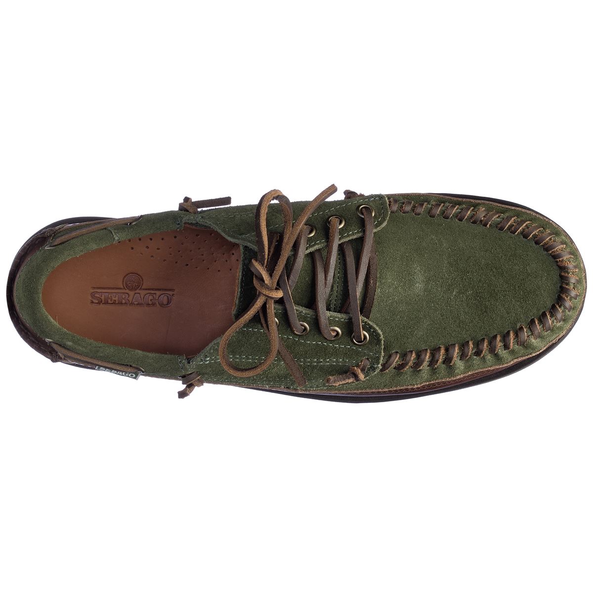 Keuka Lea Canoe Moc - Dark Brown & Forest Green