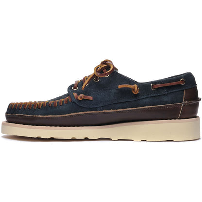 Keuka Lea Canoe Moc - Navy Blue & Dark Brown